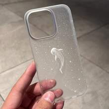 1pc Transparent White Whale Soft TPU Matte Phone Case, Suitable Compatible With Apple 17 16 15 14 13 12 11 Plus Pro Max Series, Personalized INS Style Protective Cover, Fashionable Minimalist Full-Body Protection Case - Multicolor - View 2