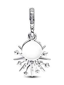 1pc Fashionable & Charming Valentine's Day Limited Edition Series Snowflake, Angel, Wreath, Bell Bead Pendant Versatile DIY Bracelet Necklace Gift For Lover - Multicolor - View 3