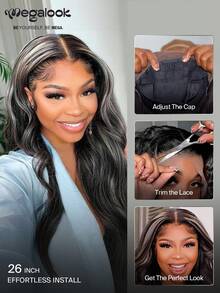 MEGALOOK Peluca larga rizada con degradado y encaje frontal de moda - S1/613 - Ver 3