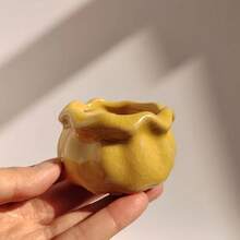 Nordic Style Ceramic Flower Pot In Bag Shape, Small Succulent Planter, Suitable For Desktop/Shelf/Windowsill Decor, Balcony And Garden Decoration, Cute Desktop Decor, Ideal Gift For Plant Lovers And Home Decor - Small Vase - View 3