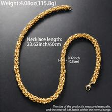 1pc Fashionable 18K Gold Geometric Patchwork Cuban Link Necklace, Unisex Hip Hop Street Style For Daily Wear And Party - Vàng - Xem 9