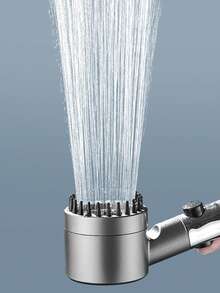 1个三模式手持式节水按摩SPA淋浴喷头，ABS材质，银色圆形可调节手持式三模式水力按摩喷雾淋浴喷头，适合家庭浴室使用，亦可作为节日礼物。 - 銀色-1支 - 查看 2