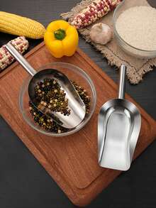 1个不锈钢加厚多功能冰勺，现代简约设计，适用于面粉、谷物、麦片、冰块等。 - 銀色 - 查看 4