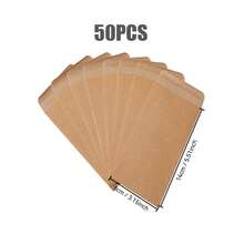 10/50/100个装棕色自封现金信封 - 小号牛皮纸钱袋，适合预算和礼品包装 - 棕色 - 查看 18