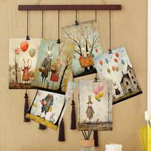 20张复古卡通兔子明信片套装，复活节兔子墙贴装饰套装，适用于家居和房间装饰，小海报，卧室美学装饰卡，剪贴簿和手工制作装饰卡 - A - 查看 5