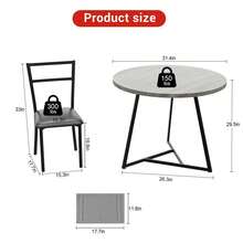 Juego de Comedor Compacto para 2 Personas,Mesa Redonda de Madera y 2 Sillas Tapizadas, Juego de 3 Piezas para Cocina o Espacios Pequeños, Diseño Moderno y Fácil Montaje - Gris - Ver 7