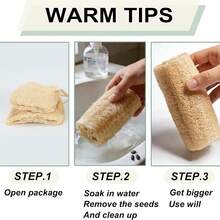 4块天然丝瓜络身体去角质海绵，有机植物丝瓜络，男女皆宜，适用于护肤、沐浴、淋浴清洁，可用于背部和面部。 - 彩色 - 查看 9