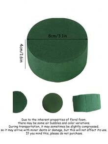 Round Floral Foam, Green Wet Dry Flower Foam Bricks, DIY Floral Supplies, Wet Floral Foam Floral Supplies, Wet Floral Foam Round Floral Arrangement Set, Suitable For Wedding Aisle Fresh Flowers, Artificial Flowers, Handicrafts, Florals, Art Decor - Multicolor - View 4