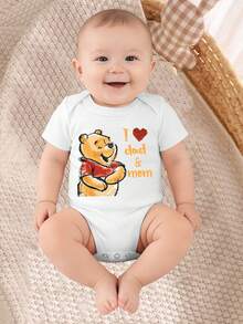 Disney Newborn Baby One-Piece Diaper Cover For Summer Light Style Baby Unlined Short-Sleeved Triangle Shirt Soft And Comfortable Pregnancy Gift - White - View 2