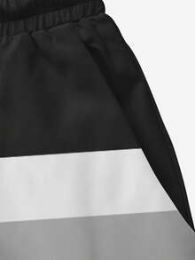 Men's Quick-Dry Mesh Lined Swimming Shorts With Contrast Color, Seagull Print, Drawstring Waist And Side Pockets - Multicolor - View 7