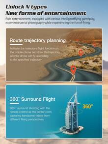 AXNEN 2026升级版M6无刷无人机，配备电子可调光流双摄像头、4.3英寸FPV发射器遥控器、智能避障、一键翻转、拍照/录像、光流悬停、LED机臂——任何节日的完美礼物 - 彩色 - 查看 7