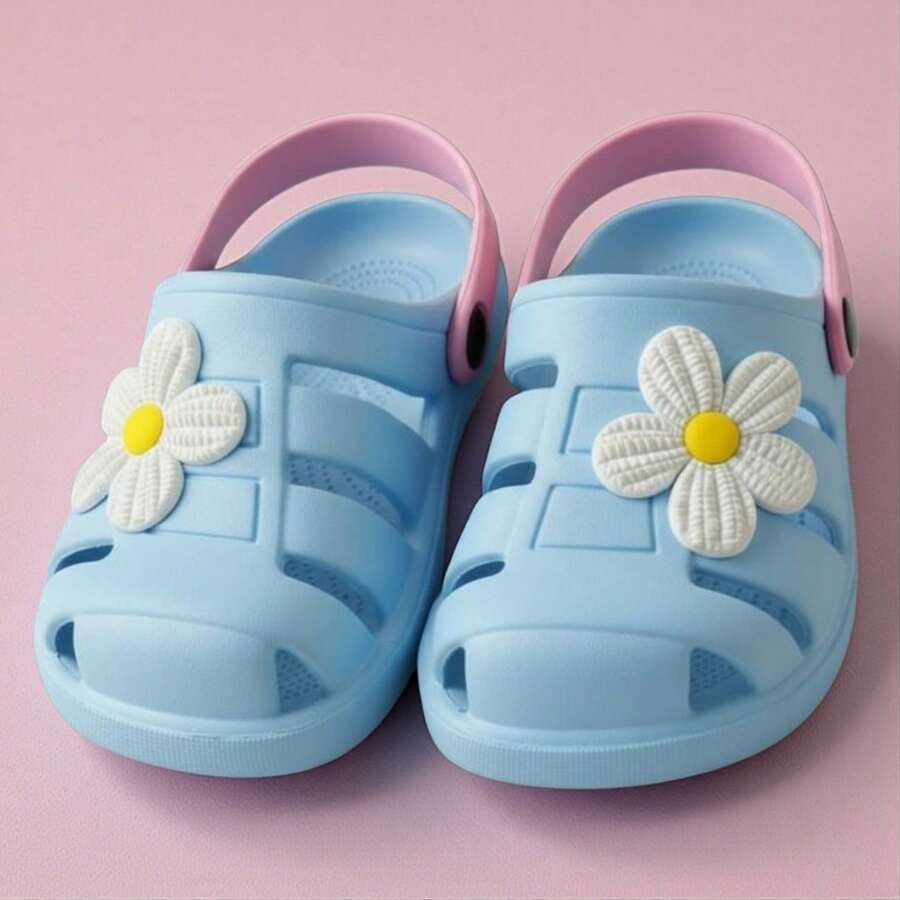 Sandalia infantil menina flor confortavel menina - Azul bebê - Visão 1