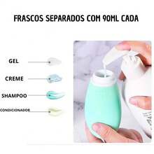 Set Of 6 Travel Bottles For Shampoo, Cream, Liquid Soap, Portable Plastic Liquid Dispensers, 70ml - 6 件 - 查看 5