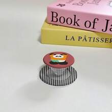 Mobile Phone Stand, An Ins-Style Minimalist Backpack With Panda-Patterned Checkered Magnetic Air Cushion Stand - A Strong Magnet For A Stable Desktop Solution. - Multicolor - View 4