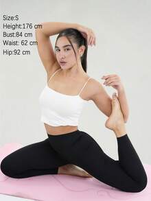 Women's Sports Leggings Yoga Women Pants High Waisted Leggings With  Simple Fashionable Casual Sports Leggings For Daily Wear Yoga Women Pants - Black - View 6