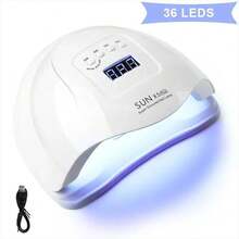 UV LED Nail Lamp, Professional Nail Dryer For Gel Polish Curing - 4 Timer Settings, Fast Drying For Fingers And Toes, Home Salon Manicure Light, White - 白色 - 查看 1