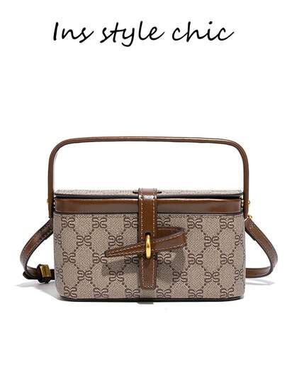 This Stylish And Novel Women's Box Bag Is Made Of PU Material And Features A Beautiful Pattern. It Can Be Carried By Hand Or Over The Shoulder, Making It Suitable For Various Occasions Such As Travel Shopping, Commuting To Work, Attending Parties, And Dates.