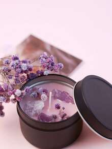 4盎司天然大豆蜡1支装香薰水晶蜡烛，天然石魔法蜡烛，用于自我关爱和许愿，节日礼物 - 均碼 - 查看 4