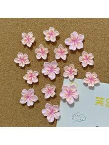 15枚花卉图案图钉，可爱卡通树脂桃花3D图钉，适用于软木板、照片墙、地图、学习用品、节日装饰 - 套裝 - 查看 14