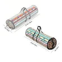 Multi-Color Wrapping Paper Storage Bag,Vertical CylindricalOrganizerwithClearView Window&Reinforced Handle,Waterproof Dustproof Large CapacityforWrapping Papers,Ribbons,Bows&Crafts,Ideal For Closet,Craft Room,HolidayGiftWrapping&Party Preparation - Multicolor - View 17