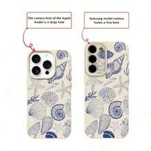 1pc TPU Material Vintage Jellyfish & Sea Turtle Wave Pattern Phone Case Compatible With Applnmi Phones - Kiểu 6 (1 chiếc) - Xem 7