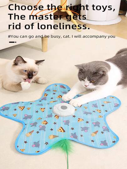 室内猫咪互动玩具，捉迷藏狩猎游戏，吱吱作响，可充电，室内猫咪运动，自动宠物玩具，适合无聊的成年室内猫咪