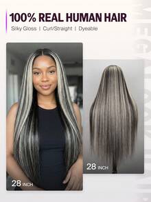 MEGALOOK Peluca larga rizada con efecto ombré y encaje frontal de moda - S1/613 - Ver 4