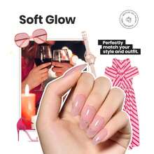 Beetles Jelly Nail Polish Set, 6 Colors Sheer Pink Nail Polish Long Lasting &Amp; Quick Dry Clear Jelly For Valentines Women, Pink Nail Strengthener Polish For Salon DIY Manicure Set - ColorD - 查看 2