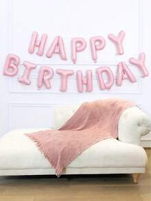 49pcs Pink Happy Birthday Balloon Set, Includes Birthday Set & Heart-Shaped Balloons & Metallic Pink Balloons, Suitable For Birthday Party, Adult Ceremony, Wedding, Bridal Shower, Anniversary, Shower Party - Multicolor - View 8