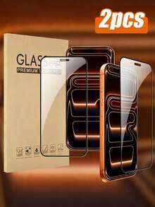 2pcs 9H Hardness Tempered Glass Screen Protector, Bubble-Free Installation, High Sensitivity, Compatible With Phone Cases. Suitable For 17, 17Pro, 17 Pro Max, 17Air, 16, 15 Pro Max, 14, 13, 12, 11, X. - Clear - View 19