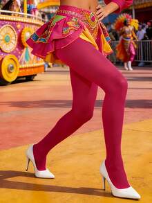 Thick Warm Watermelon Print Leggings - Bright Pink Tone Autumn/Spring Tights, Cozy & Comfortable Color Statement - Watermelon Pink - View 4