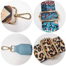 Correas de repuesto ajustables para bolsos, correa para el hombro de guitarra, correas cruzadas para bolsos de mujer - Ancho 3.8cm - Boho-beige (herrajes dorados) - Ver 7