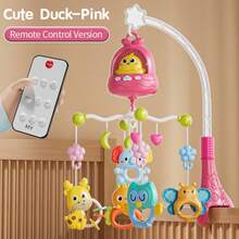 لعبة طفل خشخاشة موسيقية دوارة 360 درجة بتصميم حيوان لطيف، لعبة موسيقية بريموت كنترول مع إضاءة ليلية ناعمة، لعبة تعليمية هادئة للأطفال الرضع، هدية للأولاد والبنات - متعدد الألوان - مشاهدة 10