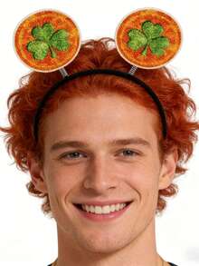 1pc Clover & Polka Dot Cute ABS Plastic Party Headband, Green For St. Patrick's Day - Multicolor - View 3