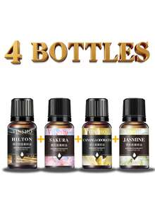 1瓶/4瓶/8瓶装10毫升香薰精油，适用于加湿器、香薰机，花香型包括茉莉、薰衣草、玫瑰、橙花等，可用作室内和浴室除臭剂，生日和毕业礼物。 - 1瓶 - 查看 44