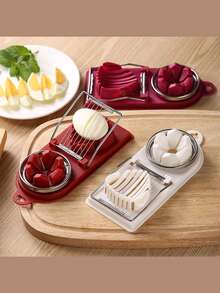 2-In-1 Egg Slicer, Household Egg Cutter, Multi-Functional Pickled Egg Cutter, Egg Divider, Versatile Kitchen Tool - Multicolor - View 2