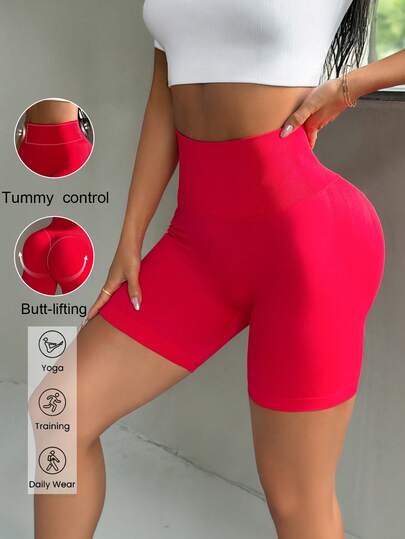 Aoqta Sports Women's Shorts Spring And Summer Sports Leisure Slim Hip-Lifting High Waist Leggings Suitable For Outdoor Running Exercise Fitness