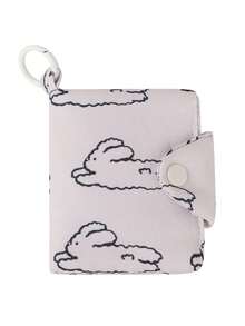 1pc Cute Floral Pattern Coin Purse Card Holder Keychain Wallet With Multi-Layers & Quick Buckle - Multicolor - View 5