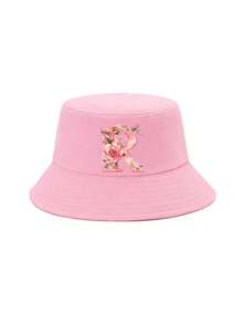 1 buah Topi Ember Anak Perempuan Warna Pink Elegan dengan Motif Huruf Bunga Mawar, 26 Pilihan Huruf, Manis & Chic, Bergaya, Ringan, dan Melindungi dari Matahari, Cocok untuk Pemakaian Sehari-hari, Aktivitas Luar Ruangan, Sekolah, dan Hadiah - Berwarna merah muda - View 53