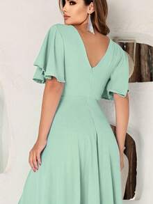 Vestido Longo Verde Menta Mangas Evasê Serena NM Nana Marie - Verde Menta - Visão 5