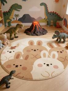 1pc Rabbit Decor Floor Mat, Children's Play Mat, Decorative Carpet, Bedroom Decor, Small Rug, Carpet, Home Decor, Outdoor Rug, Washable Carpet - Multicolor - View 1