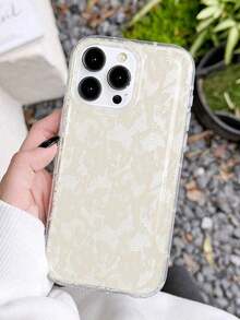 1Pc Romantic Lace Pattern Soft Transparent Airbag Phone Case, Anti-Slip, Suitable For IPhone 11/12/13/14/15/16 Pro Max,Valentine'S Day Gifts,Valentines Phone Case - màu2 (1 cái) - Xem 3