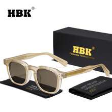 Kính râm nam HBK phong cách retro, thiết kế PC+PC, gọng vuông tối giản cổ điển, phụ kiện đeo hàng ngày, unisex, quà tặng chụp ảnh và quà tặng ngày lễ. - K39769 - Xem 5