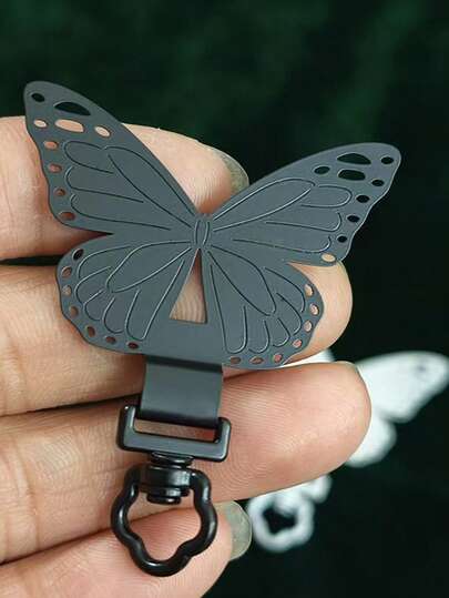 1pc Unisex Stainless Steel Swivel Butterfly Metal Clip Lanyard Holder, Thin Phone Strap Connector, Suitable For Outdoor, Travel, Daily Use, Gift For Birthday, Holidays