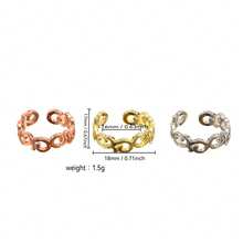 1枚素面铜合金无限符号脚趾戒指，电镀工艺，适合海滩和度假佩戴 - 乾枯玫瑰色 - 查看 7