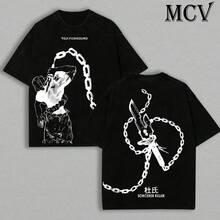 Super Value Hot  Washed T-Shirt Toji Shirt Wash, Jjk Anime Shirt, Toji Fushiguro Shirt,  Anime Shirt Manga Acid Washed Lightweight Cotton T-Shirt Hoodie, Sweatshirt, Vintage Shirt, Anime Lover Suitable Gift For Fans SD0081 - 黑色 - 查看 4