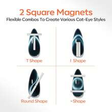 10pcs/Set Cat Eye Magnet Set For Nails, Powerful 3 IN 1 Magnetic Pen Heart Nail Design Square Double Head Round Magnets Tool Winter Christmas Manicure Glassy Moon French Flower Cateye Effect, 10 PCS - Brown - View 4