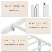 SHA CERLIN Twin/Full/Queen/King Size Bed Frame, White, 12 In Metal Platform Bed With Heavy Duty Steel Slat Support, Under-Bed Storage Space, No Box Spring Needed, Easy Assembly, Stable Structure, 800 LB Weight Capacity - 12 inch - Màu trắng - Xem 7