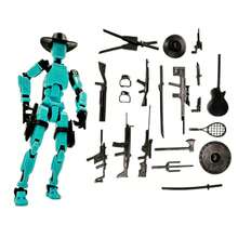 全新多关节可动人偶，时尚酷炫的西部牛仔造型，益智拼图组装模型 - 彩色 - 查看 10