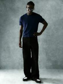 Oversized Boxy Cut Short Sleeve Jersey T Shirt Casual Crop Fit Streetwear Modern Minimalist All Season Essential Top-Comfortable Retro Cotton T-Shirt-K912026 New Men's Spring/Summer Casual Resort Wear Versatile Pure Cotton T-Shirt - 藏蓝色 - 查看 5